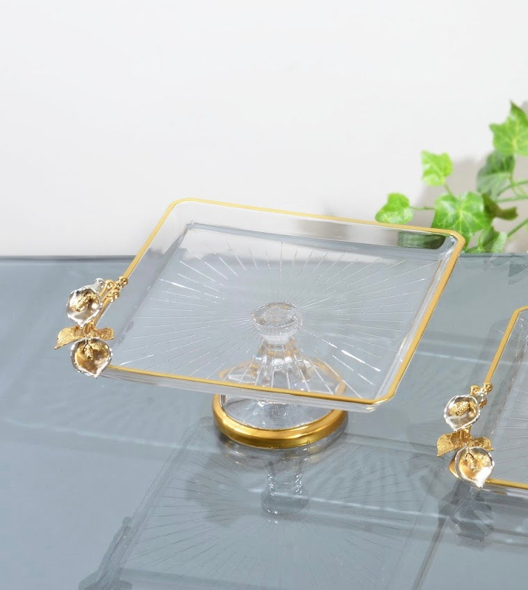 Glass square serveware