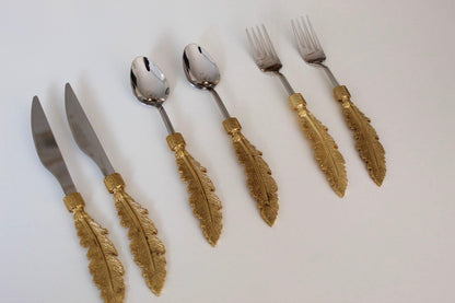 Luxury gold 18 piece cutlery set